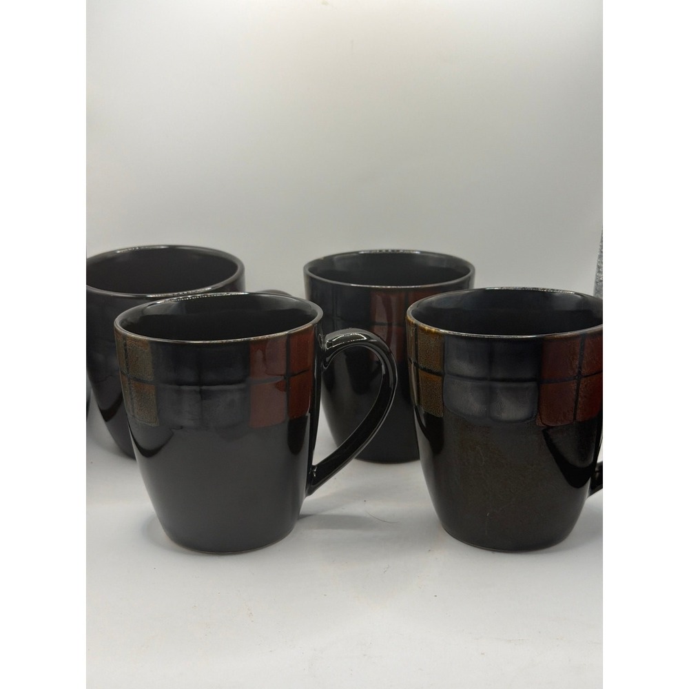 Pfaltzgraff Calico Mugs Coffee Tea Cup Mug Lot Of 4 Stoneware Colorblock.